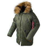 Vinterjakke til mænd N-3B Slim Fit Parka - Parka med militært problem i koldt vejr